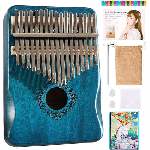 17 Keys Kalimba Thumb Piano High Quality Wood Mbira Body Musical Instruments with Learning Book Kalimba Piano Christmas Gift