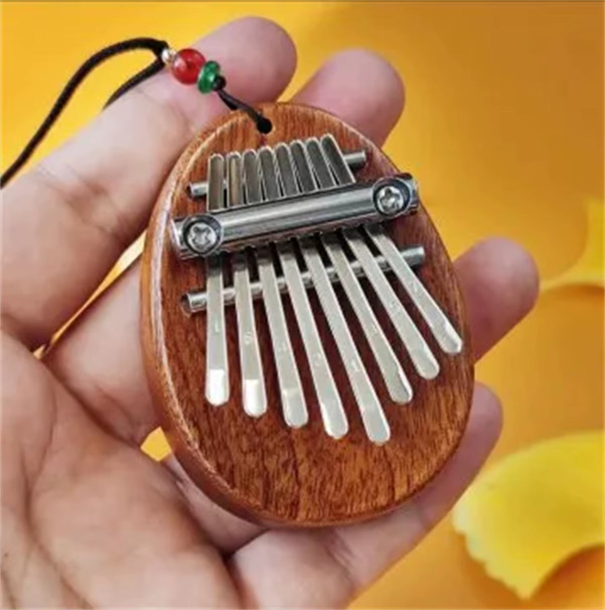1Pcs Wood Mini Thumb Piano Musical Toys 8 Tones Portable Beginner Finger Piano